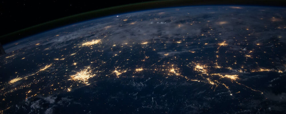 Cities lights from space at night.l
