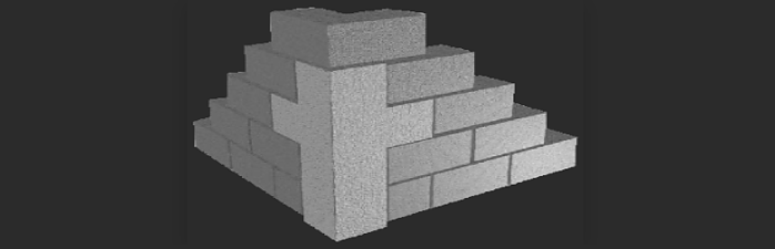 A cornerstone block in masonry that looks like a cross.